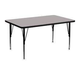 Emma + Oliver - 30x48 Rectangle HP Laminate Adjustable Preschool Activity Table - Gray