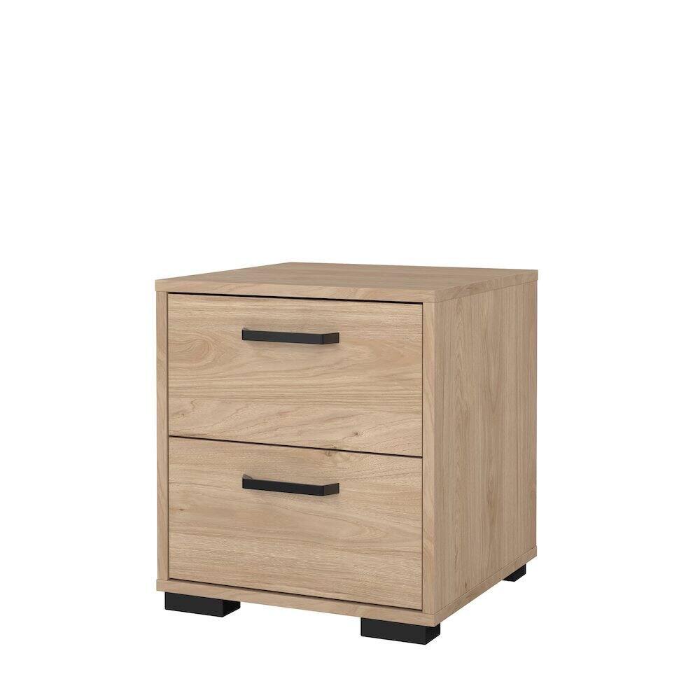 Left. Tvilum - Sofia 2 Drawer Nightstand, Jackson Hickory - Brown.