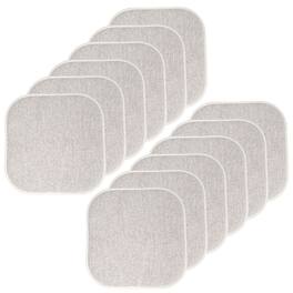 Sweet Home Collection - Alexis Memory Foam No Slip Back 16" x 16" Chair Pad Cushions, 12-Pack - Cream/Brown