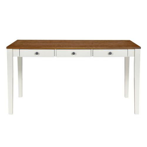 Alt View 6. LUCKY ONE - 6-Piece Mid-Century Set with Drawer, 59" Rectangular Dining Table, Bench and 4 Chairs - White.
