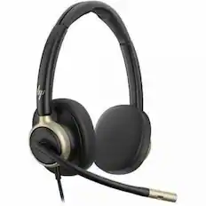 Front. Poly - Poly Mission 825 Headset - Stereo - USB - Wired - On-ear - Binaural - Supra-aural - Black - Black.