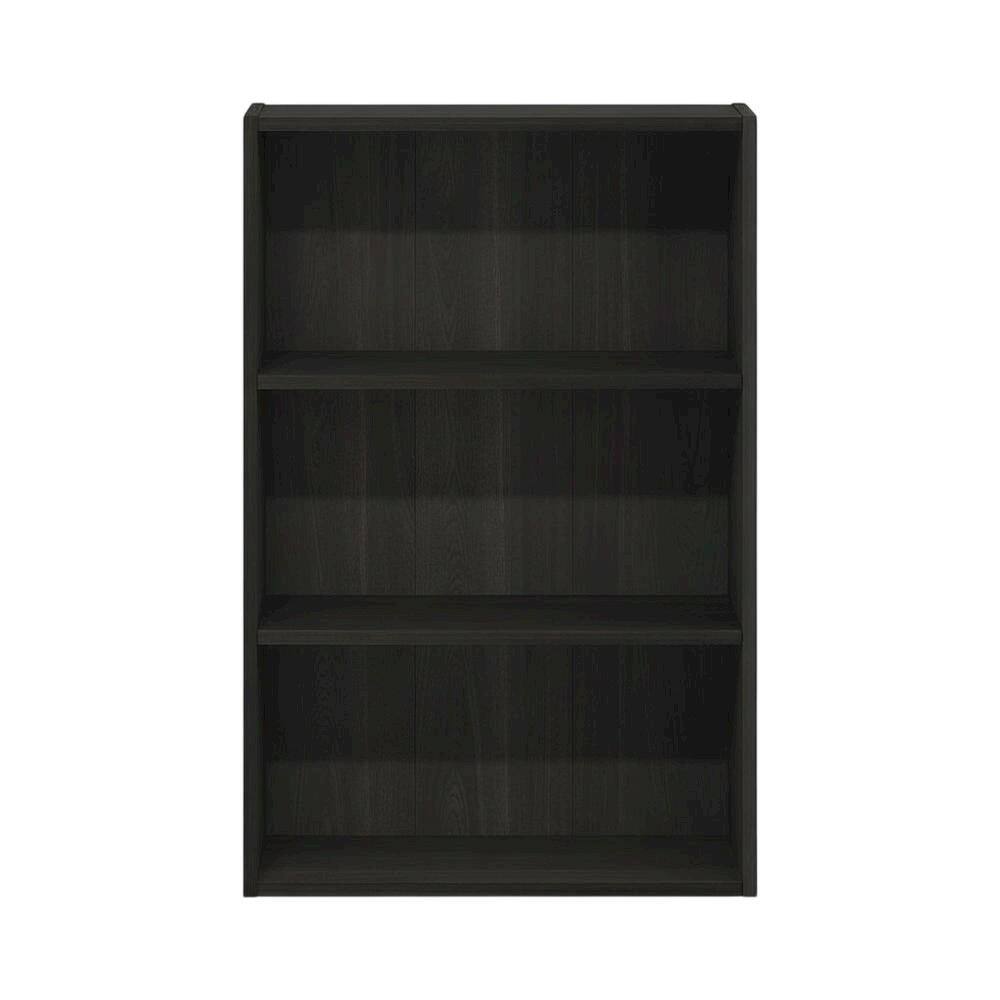 Back. FurniFact - Wood bookcase with ample storage and modern design, ideal for home or office use - Espresso.
