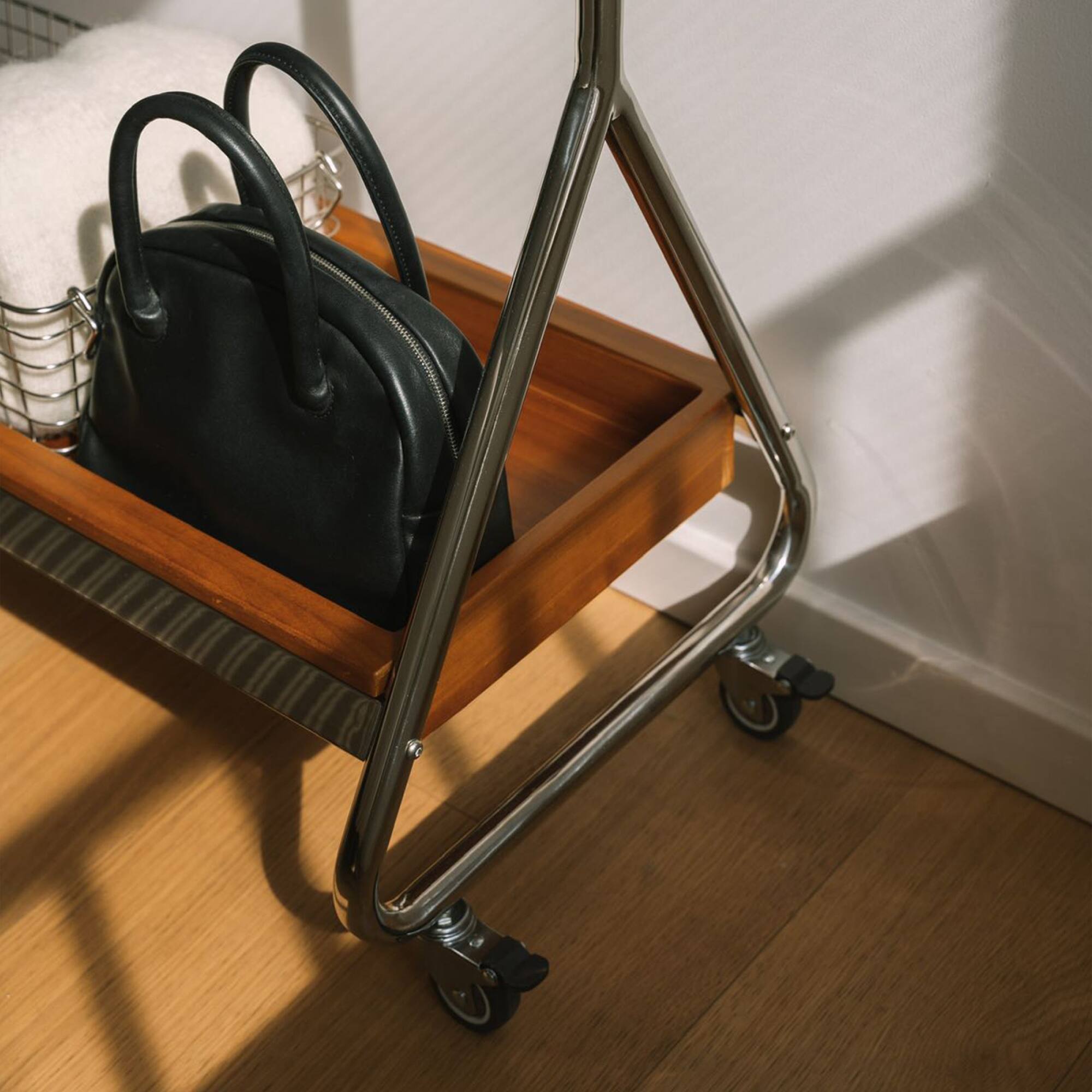 Alt View 7. GOODSILO - Antique Style Portable Clothes and Hat Rack with Storage Shelf for Bedroom Floor Organization - Amber.