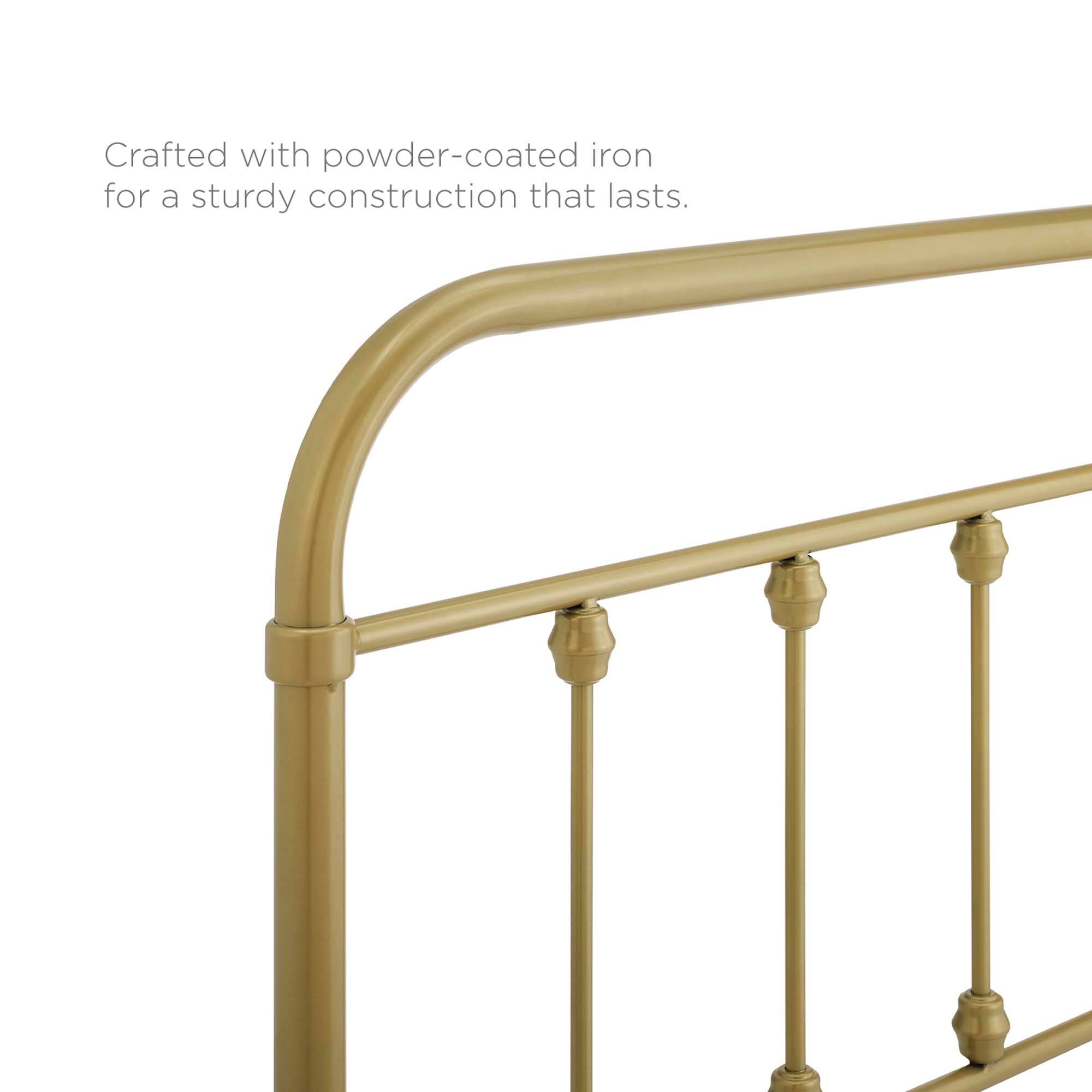 Crafted with powder-coated iron for a sturdy construction that lasts.
