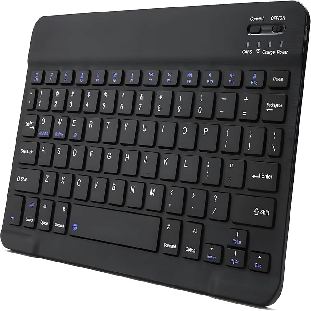 RTMB - Bluetooth Keyboard for iPad, Slim, Rechargeable, Portable - Black