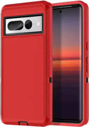 Front. Entronix - Entronix Heavy Duty Case for Google Pixel 7 Pro - Triple-Layer Protection - Red.