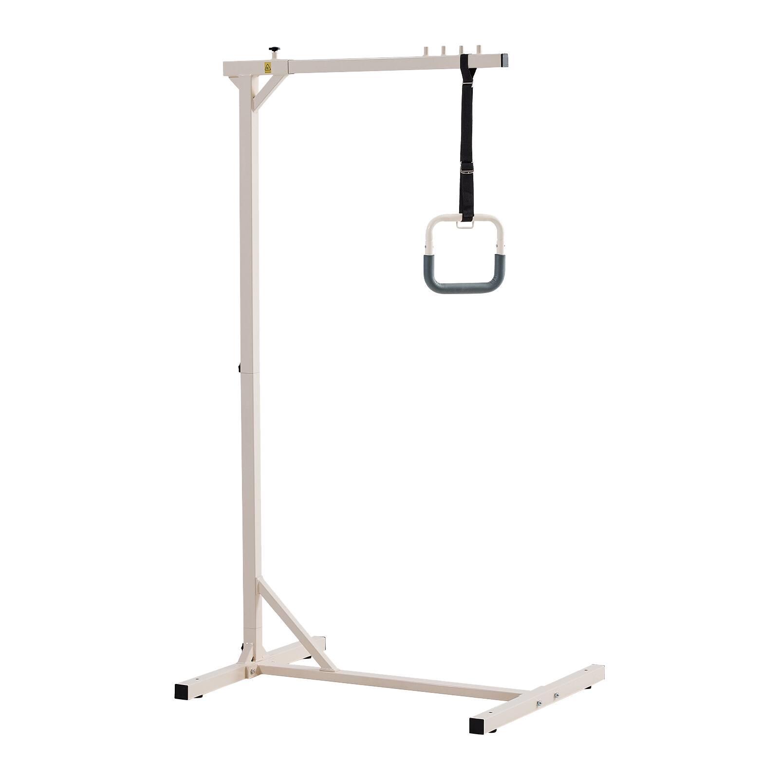 Front. VEVOR - Trapeze Bar for Bed Mobility, Heavy-Duty Steel Free Standing Trapeze Bar 250 LBS Weight Capacity, Hospital Bed Pull Up - White.
