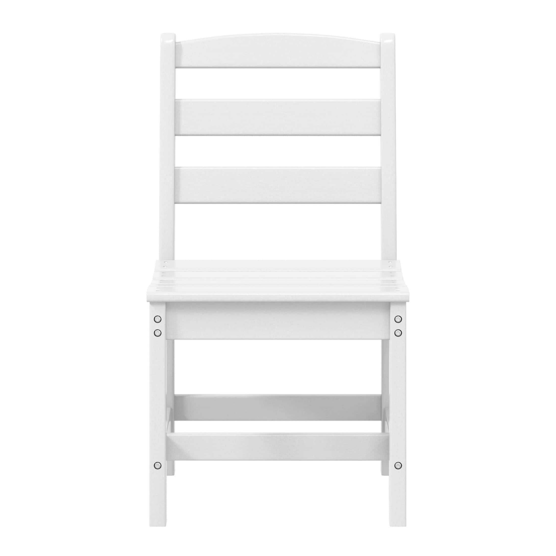 WestinTrends- Ashore Outdoor HDPE Patio Classic Armless Dining Side Chair- White