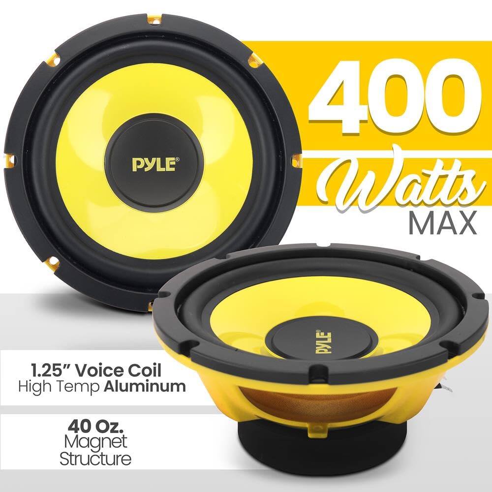400 Watts MAX  
1.25" Voice Coil  
High Temp Aluminum  
40 Oz. Magnet Structure