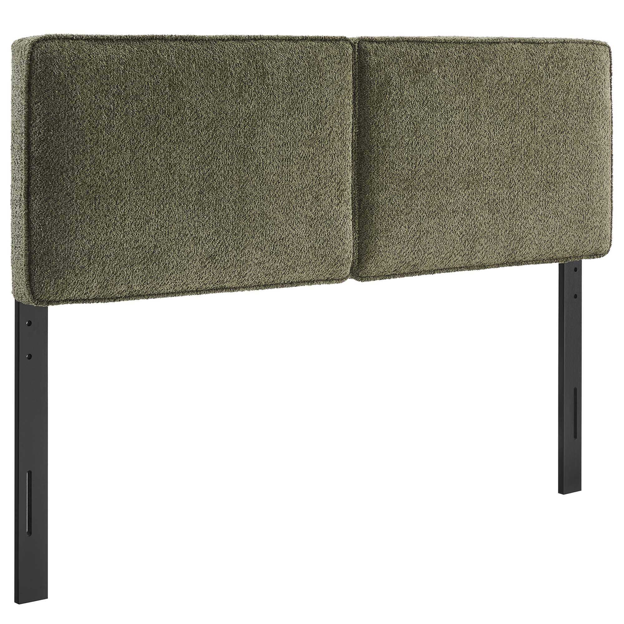 Lindee Boucle Fabric Queen Headboard by Modway - Green