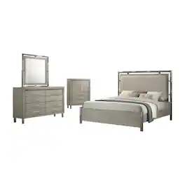 New Classic Furniture - Lennox 4Pc Wood Bedroom Set w Chest - Gray