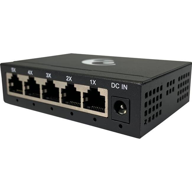 Front. Amer Networks - Amer 5 Port 10/100/1000 Mbps Gigabit Ethernet Desktop Metal Switch - 5 Ports - 2 Layer Supported - Twisted Pair - Unknown.