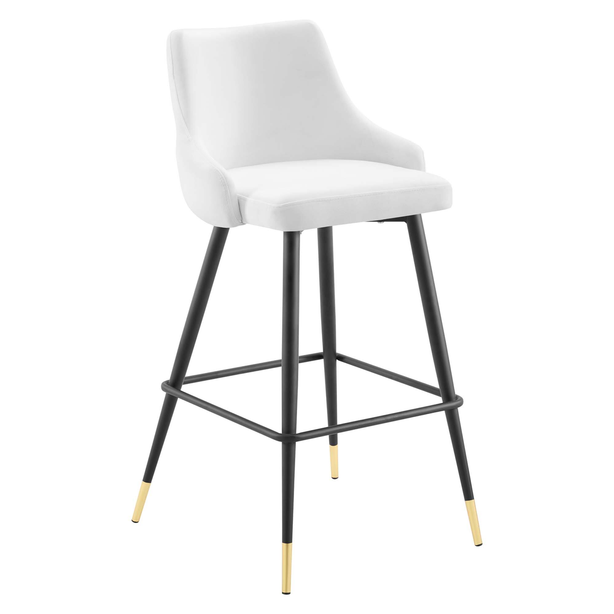 Angle. Modway - Adorn Performance Velvet Bar Stool by Modway - White.
