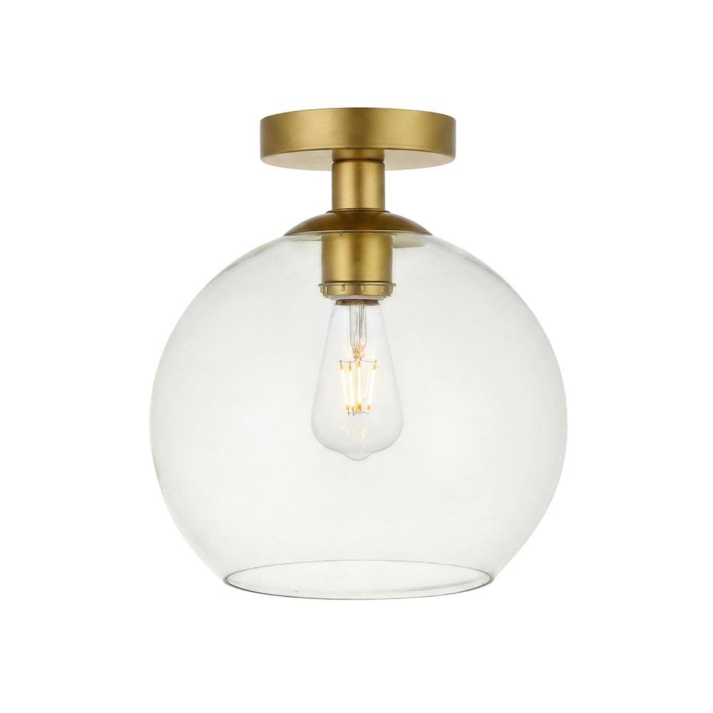 Living District - Baxter 1 Light Brass Flush Mount With Clear Glass - Brass And Clear price history on PriceWatchPro