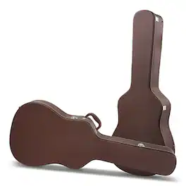 Winado - Acoustic Guitar Hard Case Fits 41-Inch Guitars, PVC Leather Covered Lightweight Hardshell Case with Plush Lining