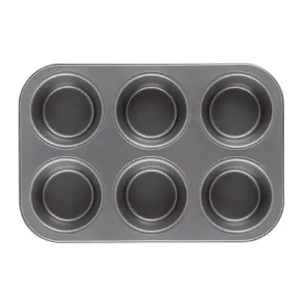 Front. Range Kleen - Range Kleen B29JM Nonstick Jumbo Muffin and Cupcake Pan, 6 Cup - Alluring grey color.