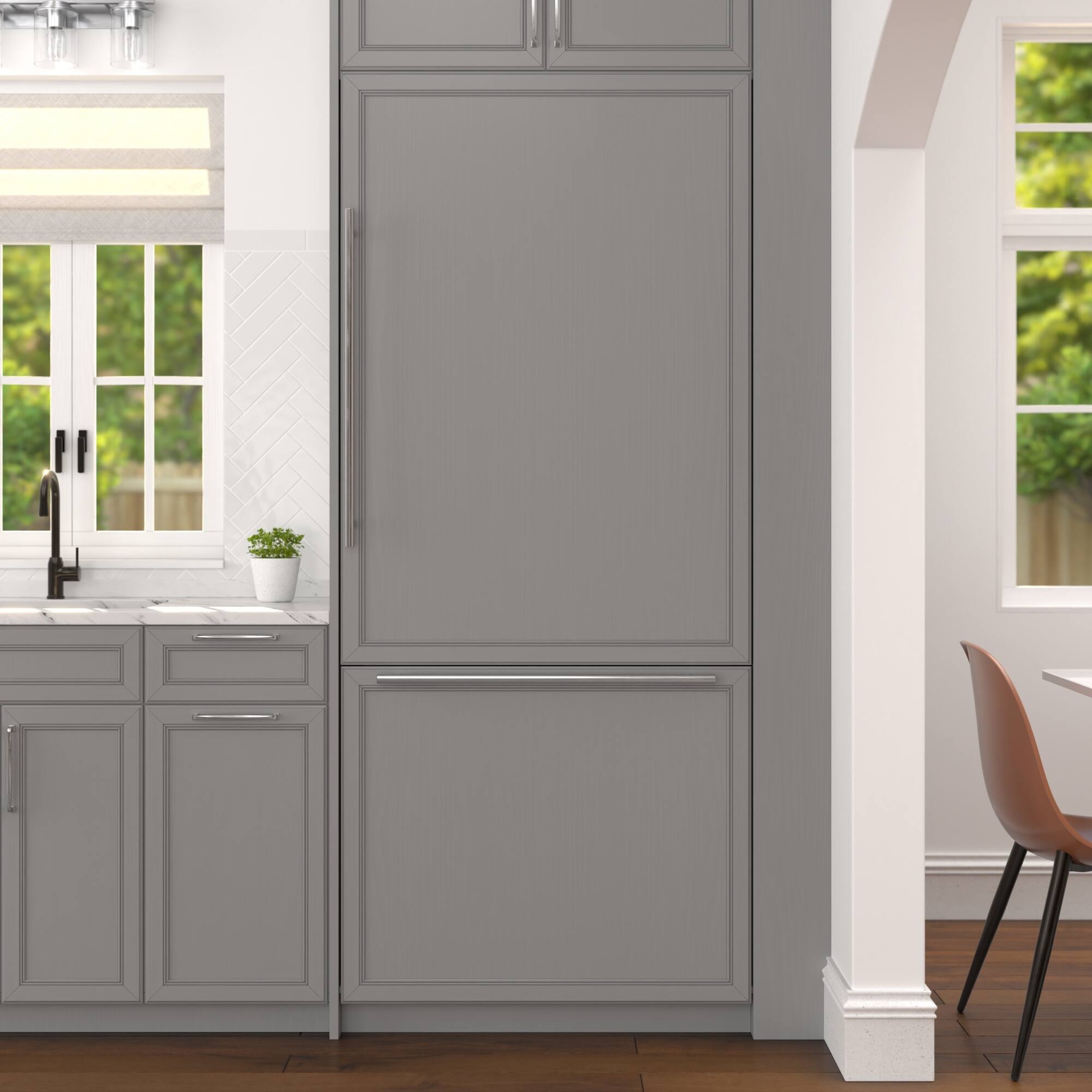 Alt View 1. Koolmore - 36 In. 2 door Panel Ready Refrigerator and Freezer With Ice maker, Water dispenser, Frost Free - 19.7 Cubic Feet - White.