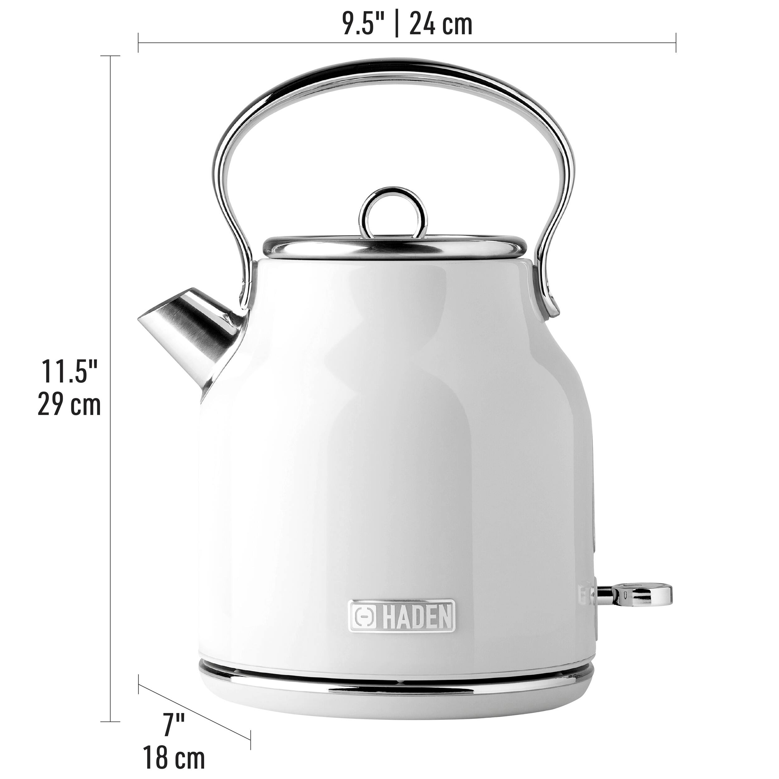 Alt View 19. Haden - Heritage  1.7 Liter Electric Kettle Stainless Steel with Auto Shut -Off - Ivory.