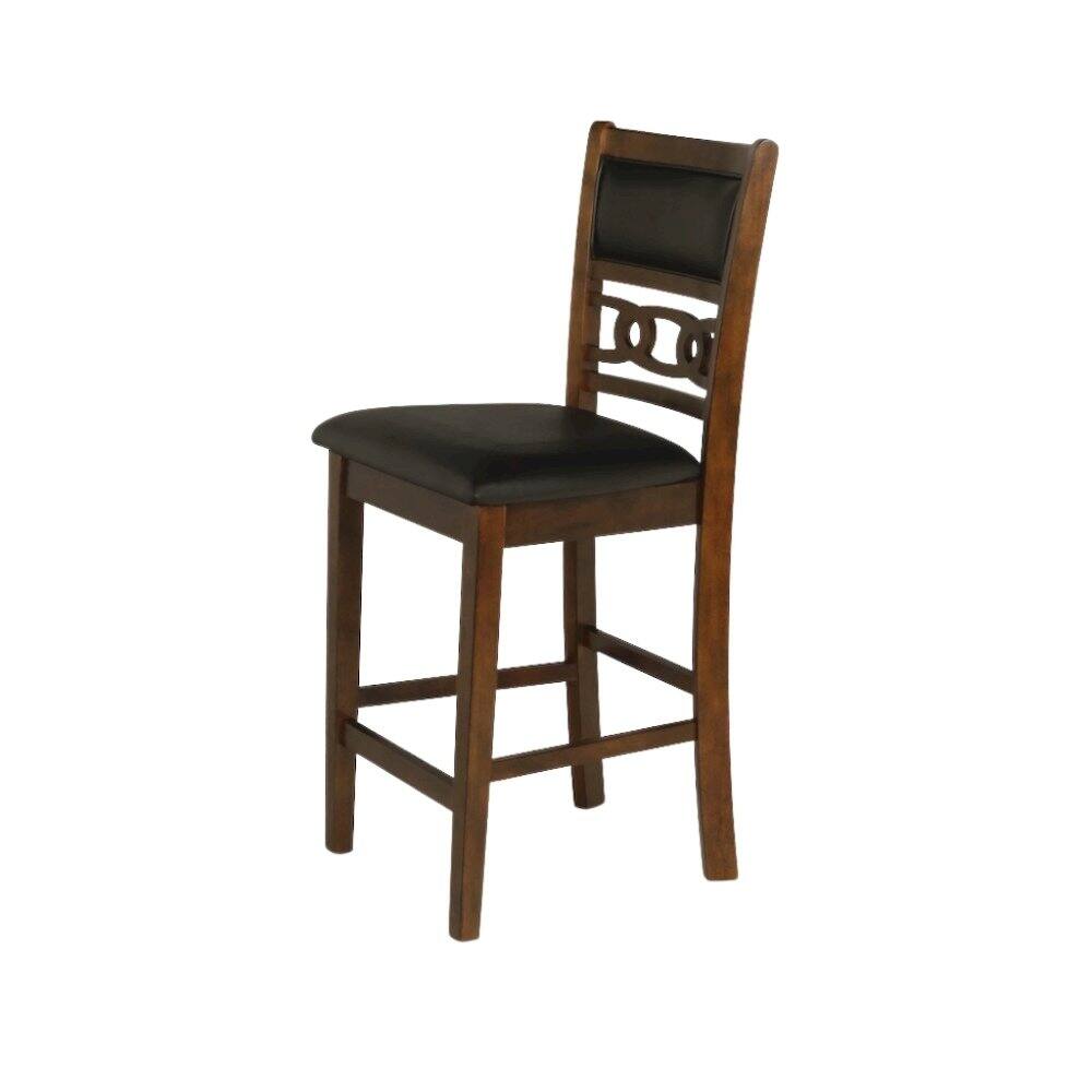 Alt View 3. FurniFact - Brown 3-Piece Counter Drop Leaf Table Set - Brown.