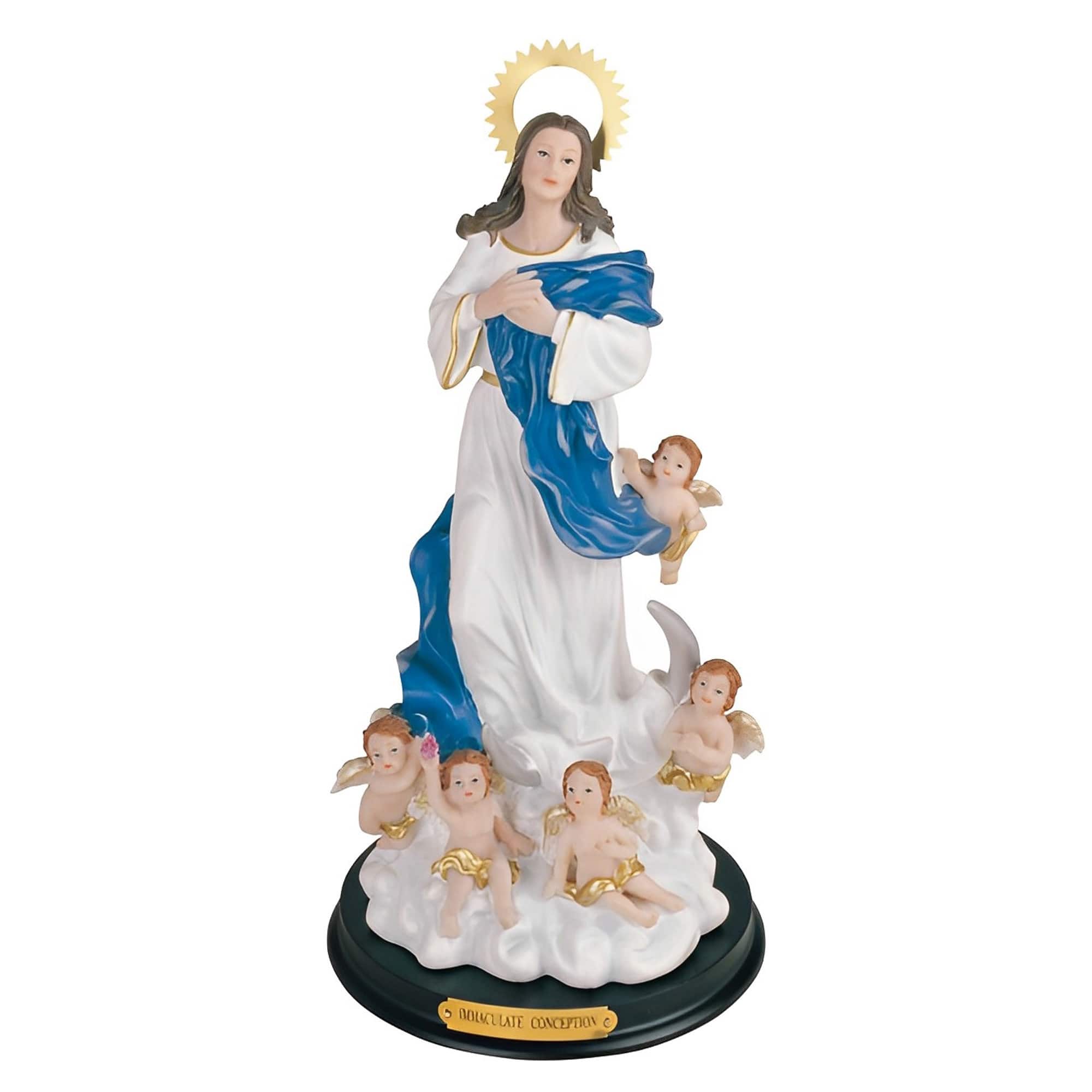 FC Design - 12"H Immaculate Conception Virgin Mary with Angels Holy Figurine Statue Desk Tabletop Home Decor Gift - Multi-Color