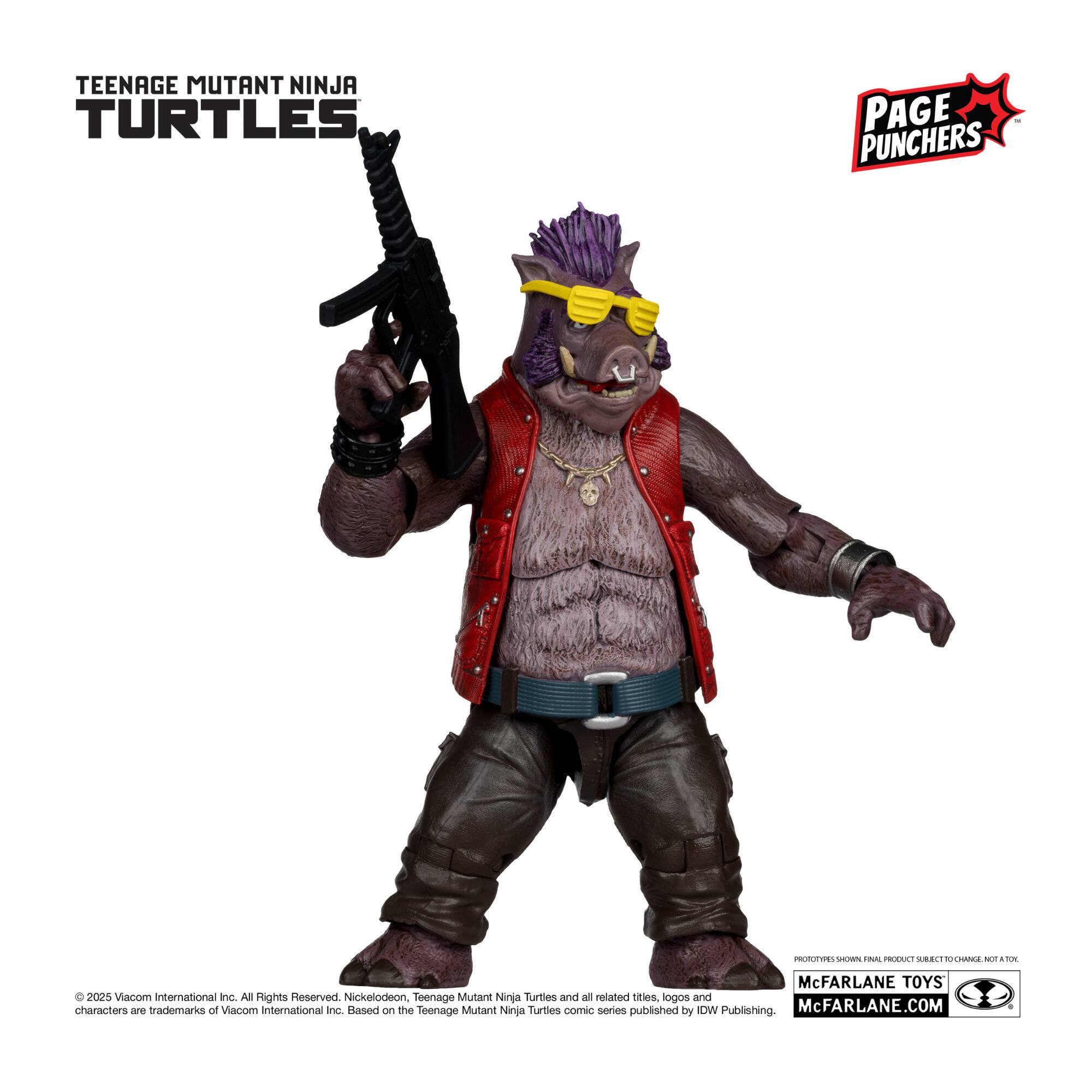 TEENAGE MUTANT NINJA TURTLES PAGE PUNCHERS PROTUTYTES E P PRLET ARAL Rosma n McFARLANE TOYS 2025 Macom international nc. All Rights Reserved. Nickelodeon Teenage Mutant Ninja Turtles and all related titles, logos and characters are trademarks of Macom International Inc. Based on the Teenage Mutant Ninja Turtles comic series published by IDW Publishing. McFARLANE.COM