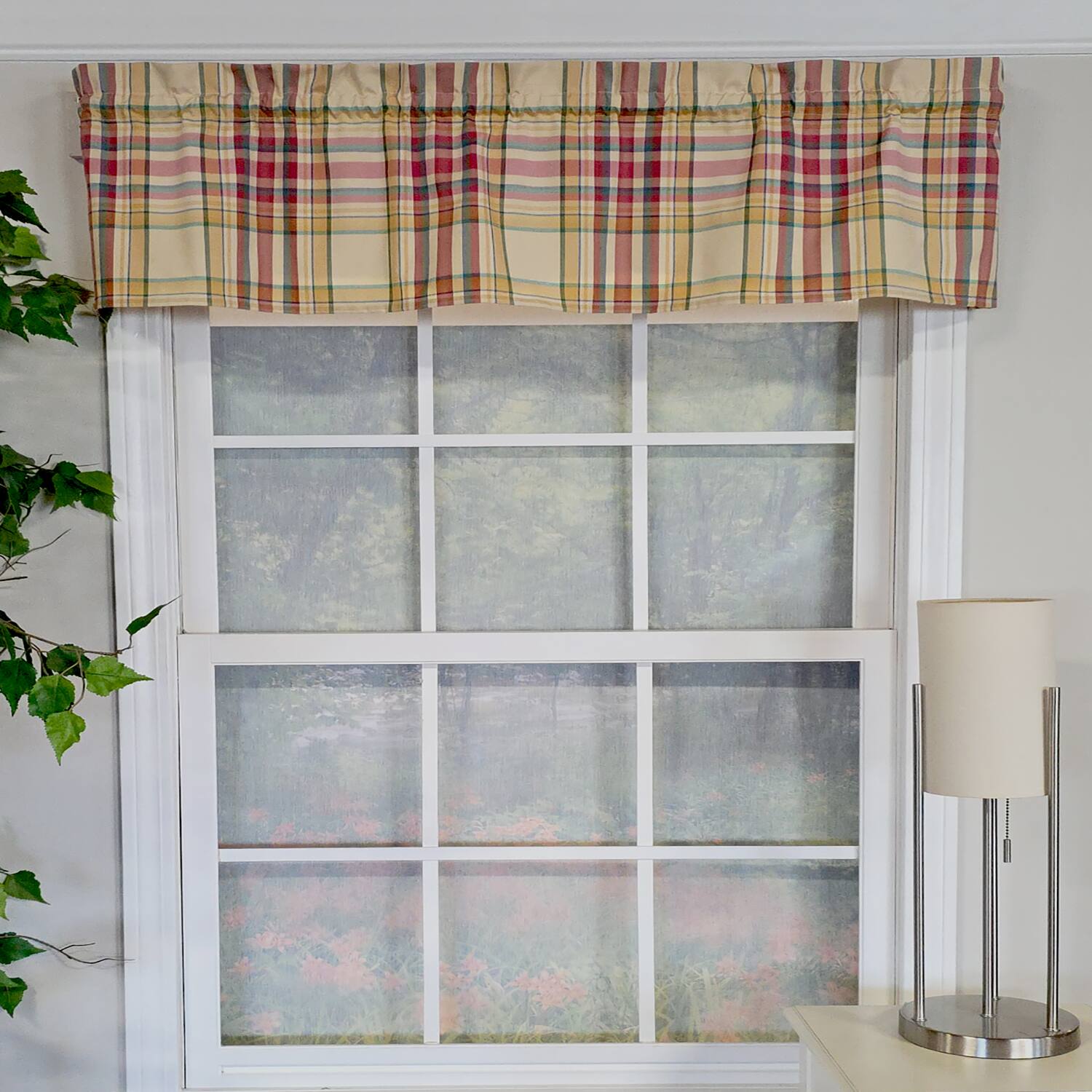 Angle. RLF Home - RLF Home 100% Polyester Syon Park Tailored  Unlined Windows Rod Pocket Valance 51" x 12"  Amber - Amber.