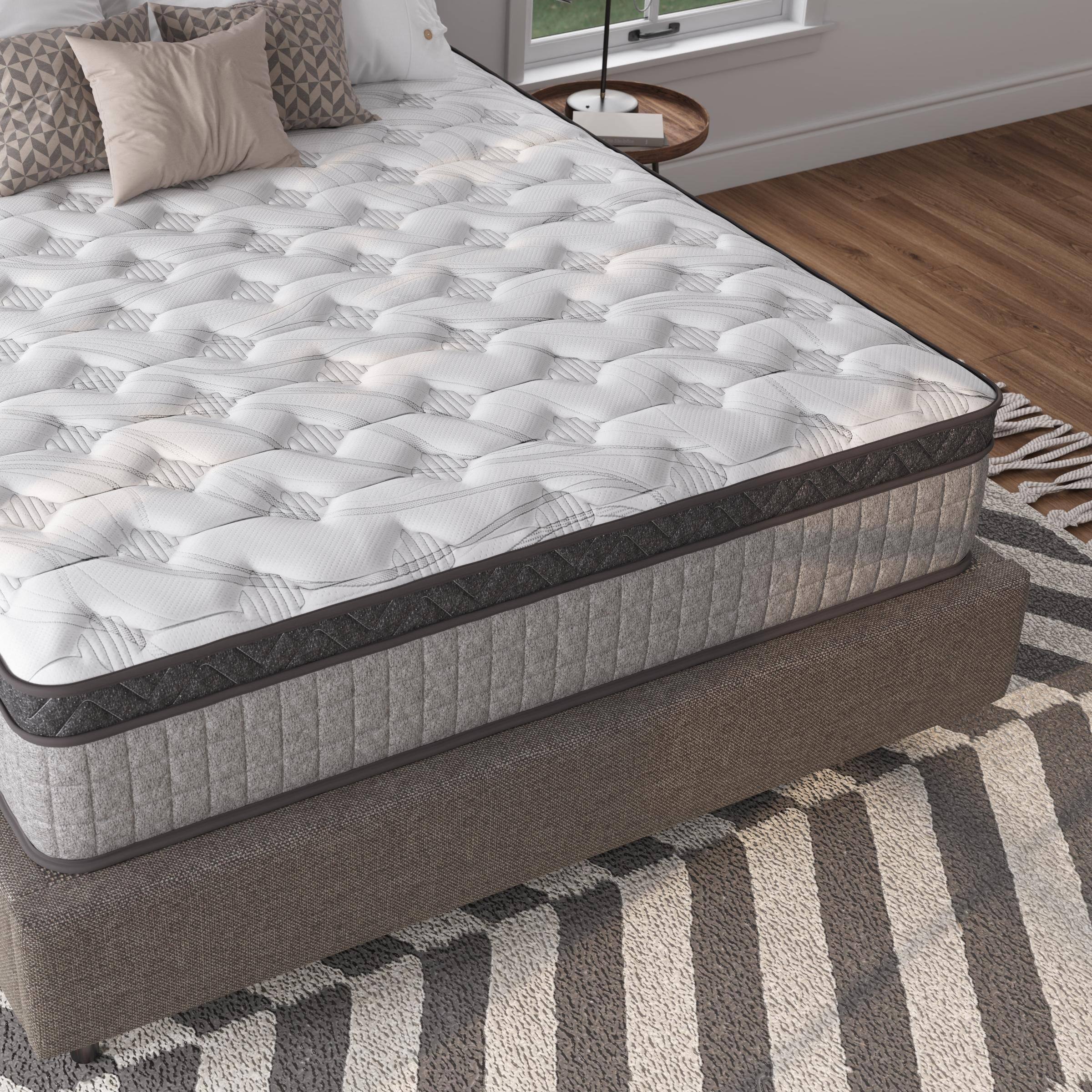 Alt View 2. Glintex - 10" Twin Hybrid Memory Foam Mattress, Cooling Gel Innerspring Design for Pressure Relief - Gray.