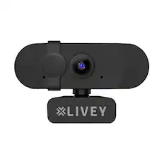 Front. LIVEY - RealSight WC300-Plus Professional webcam with Full HD 1080p, Fixed Focus, 30fps, In-built Mic, Privacy Shutter.
