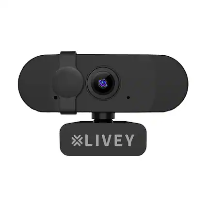 Front. LIVEY - RealSight WC300-Plus Professional webcam with Full HD 1080p, Fixed Focus, 30fps, In-built Mic, Privacy Shutter.
