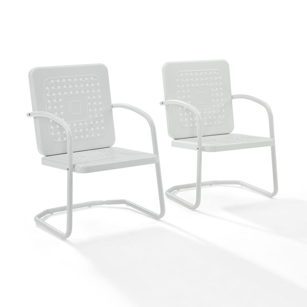 Alt View 4. Crosley Furniture - Bates 2Pc Retro Outdoor Chair Set - 2 Armchairs - White Gloss.
