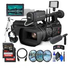 JVC - GY-HC550 9.35MP 4K UHD Handheld 4K Broadcast Professional Camcorder + More
