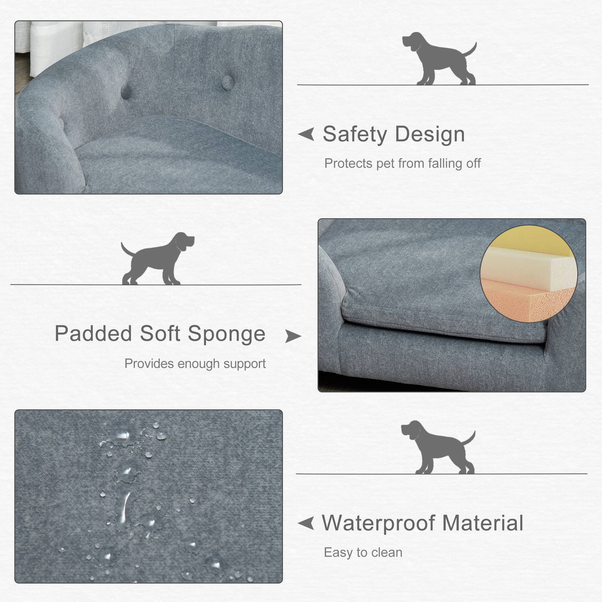 - Safety Design  
  Protects pet from falling off

- Padded Soft Sponge  
  Provides enough support

- Waterproof Material  
  Easy to clean