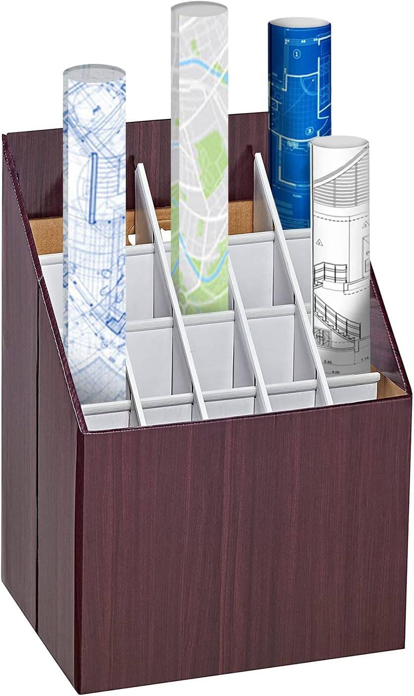 AdirOffice Blueprint Storage Rolled File Corrugated File Box 20 Slot ...