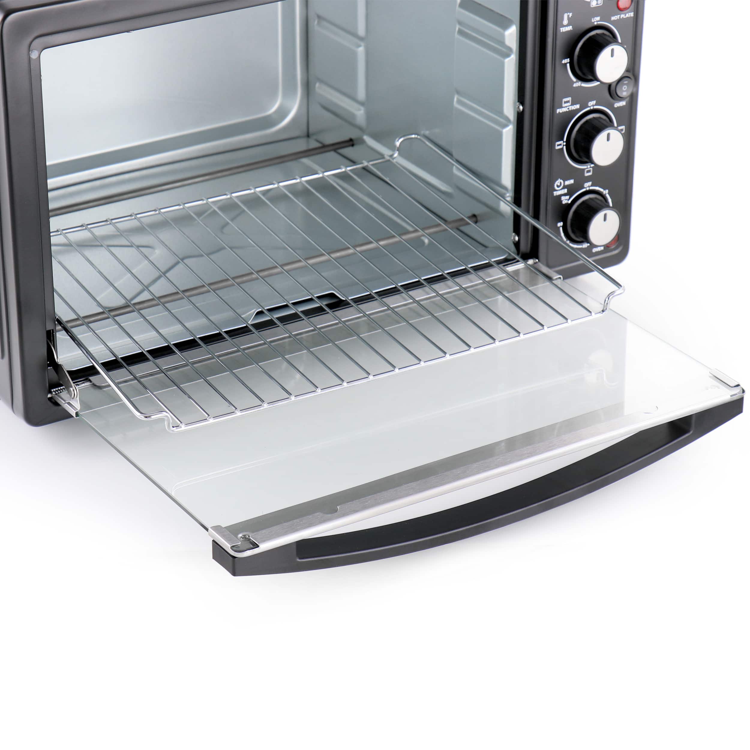 Alt View 3. Better Chef - Better Chef Chef Central XL Toaster Oven and Broiler with Dual Solid Element Burners in Black - Black.