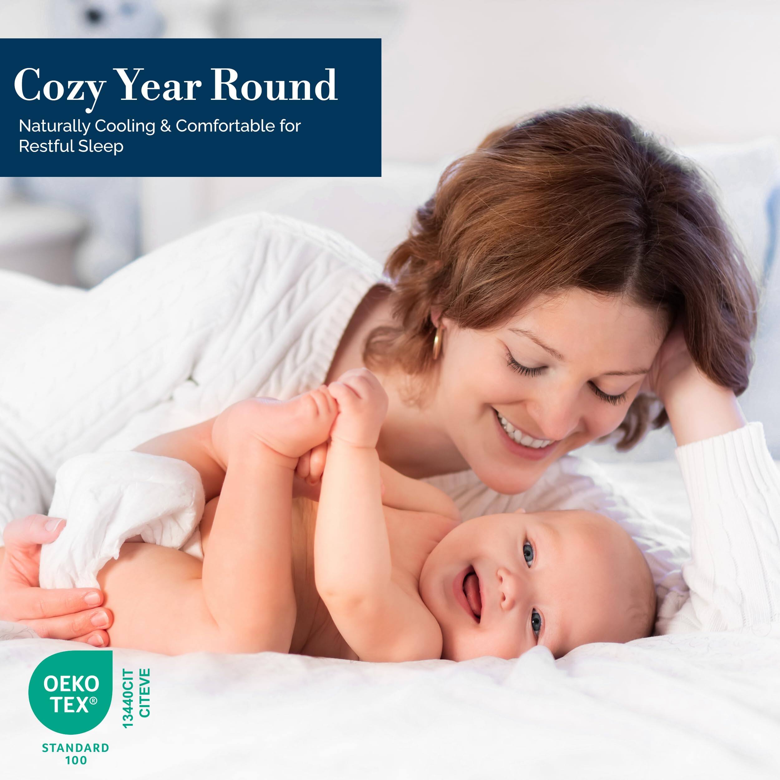 Cozy Year Round  
Naturally Cooling & Comfortable for Restful Sleep  

OEKO TEX  
STANDARD 100  
13440CIT CITEVE