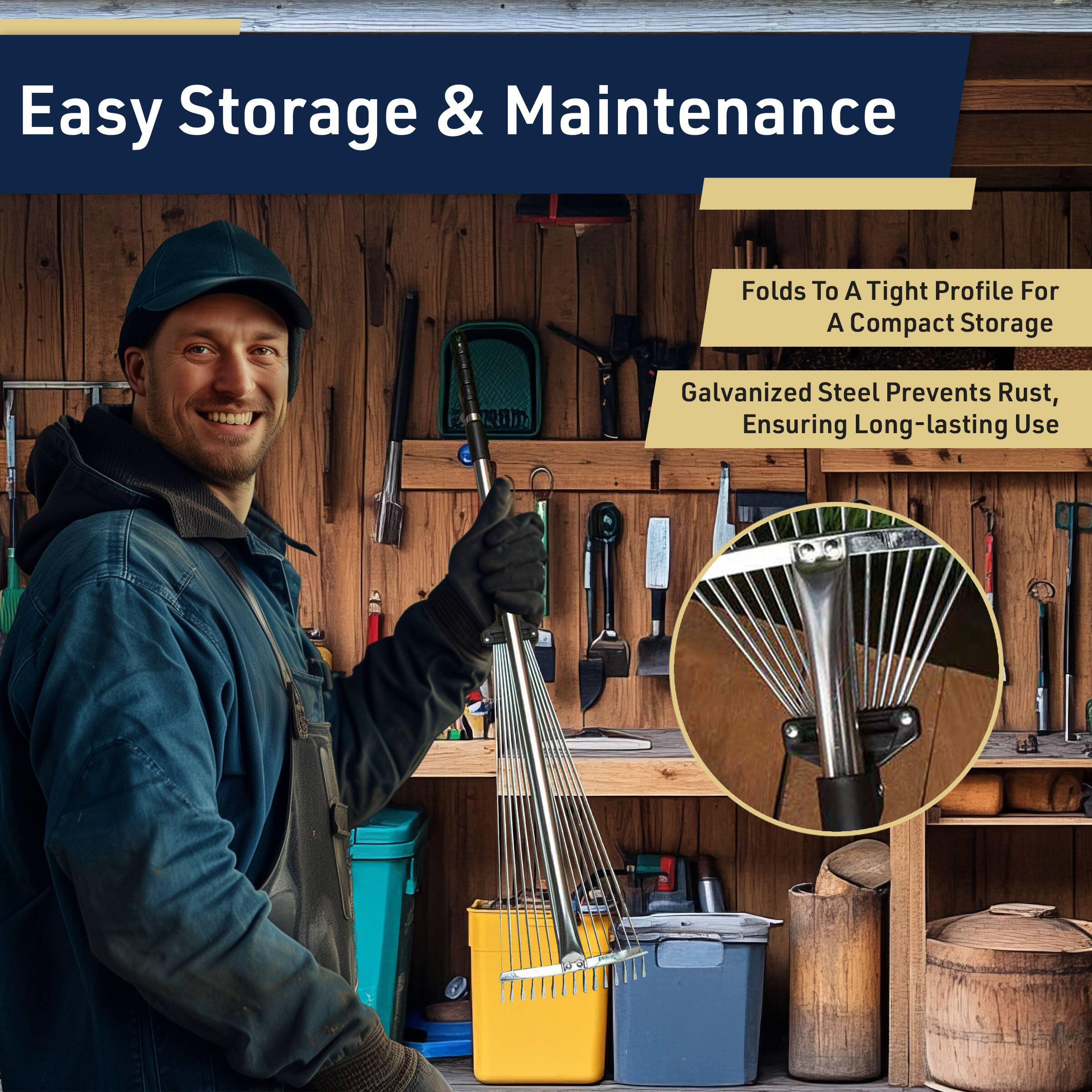 Easy Storage & Maintenance

- Folds To A Tight Profile For A Compact Storage
- Galvanized Steel Prevents Rust, Ensuring Long-lasting Use