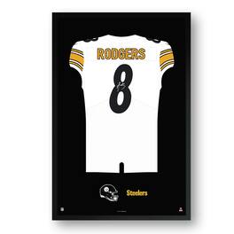 Sporticulture - Aaron Rodgers Pittsburgh Steelers 27" x 39" Away Jersey Framed Art Print - White