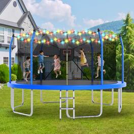 LOVMOR - 16 FT Trampoline with Safety Enclosure and Basketball Hoop Recreational Trampoline for Adults
