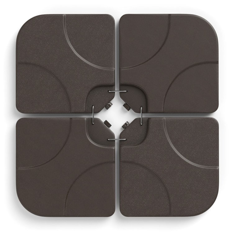 SlickBlue - 20 Inch Outdoor Offset Umbrella Base Plate Sand or Water Filled - Coffee