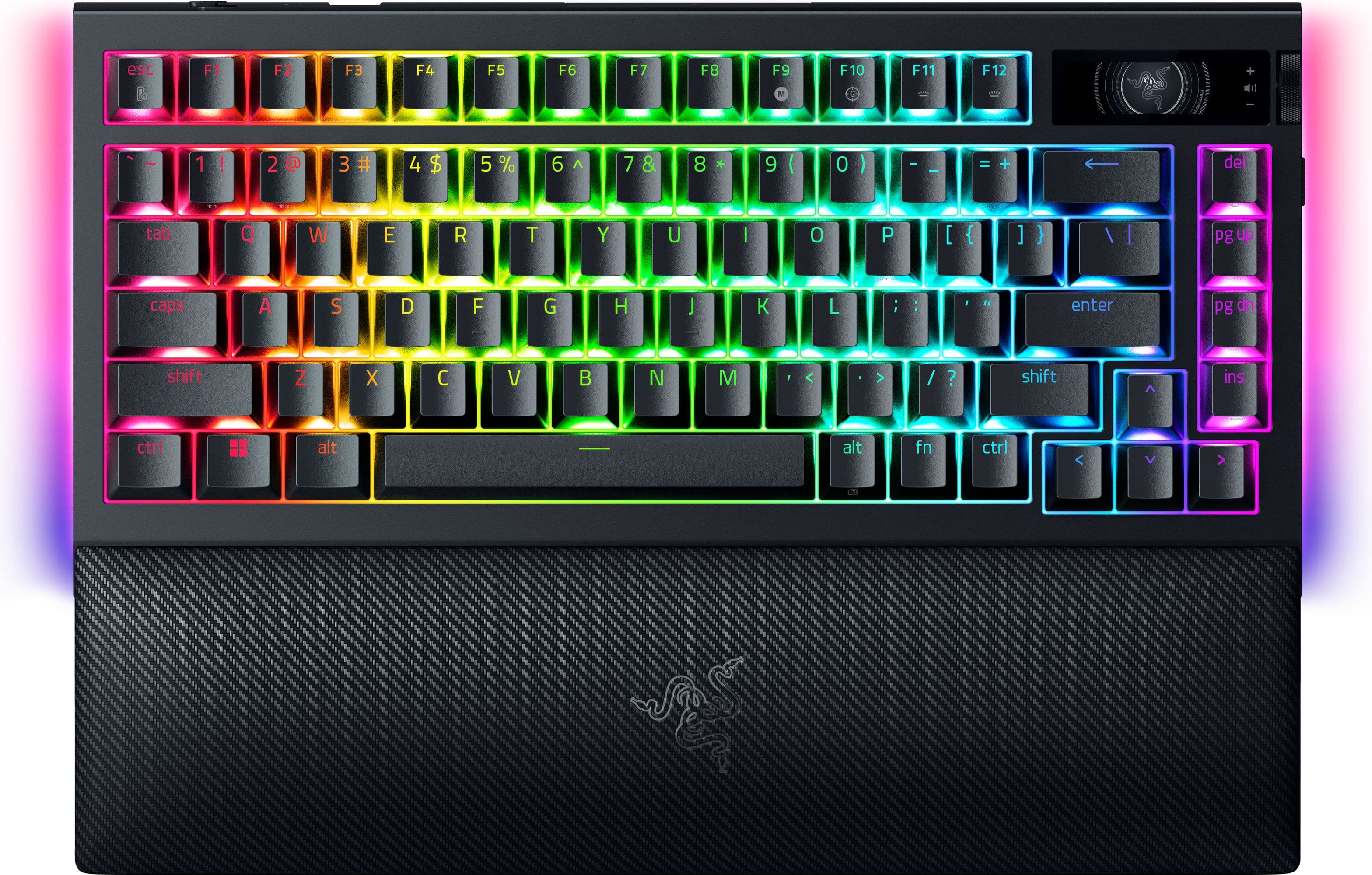 Razer - BlackWidow V4 Pro 75% Wireless Mechanical Orange Switch Gaming Keyboard with Hot-Swappable Design - Black - Front_Zoom