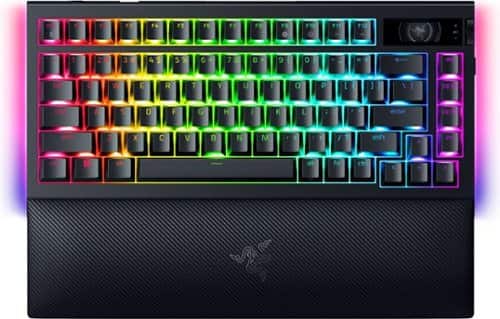 Razer - BlackWidow V4 Pro 75% Wireless Mechanical Orange Switch Gaming Keyboard with Hot-Swappable Design - Black