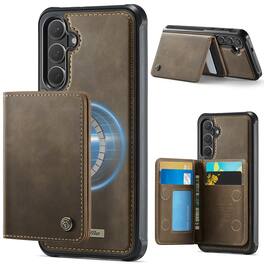 Dteck - for Samsung Galaxy S26 Wallet Case with RFID Blocking Credit Card Holder, 2 In 1 Detachable Magnetic Phone Cover - Coffee