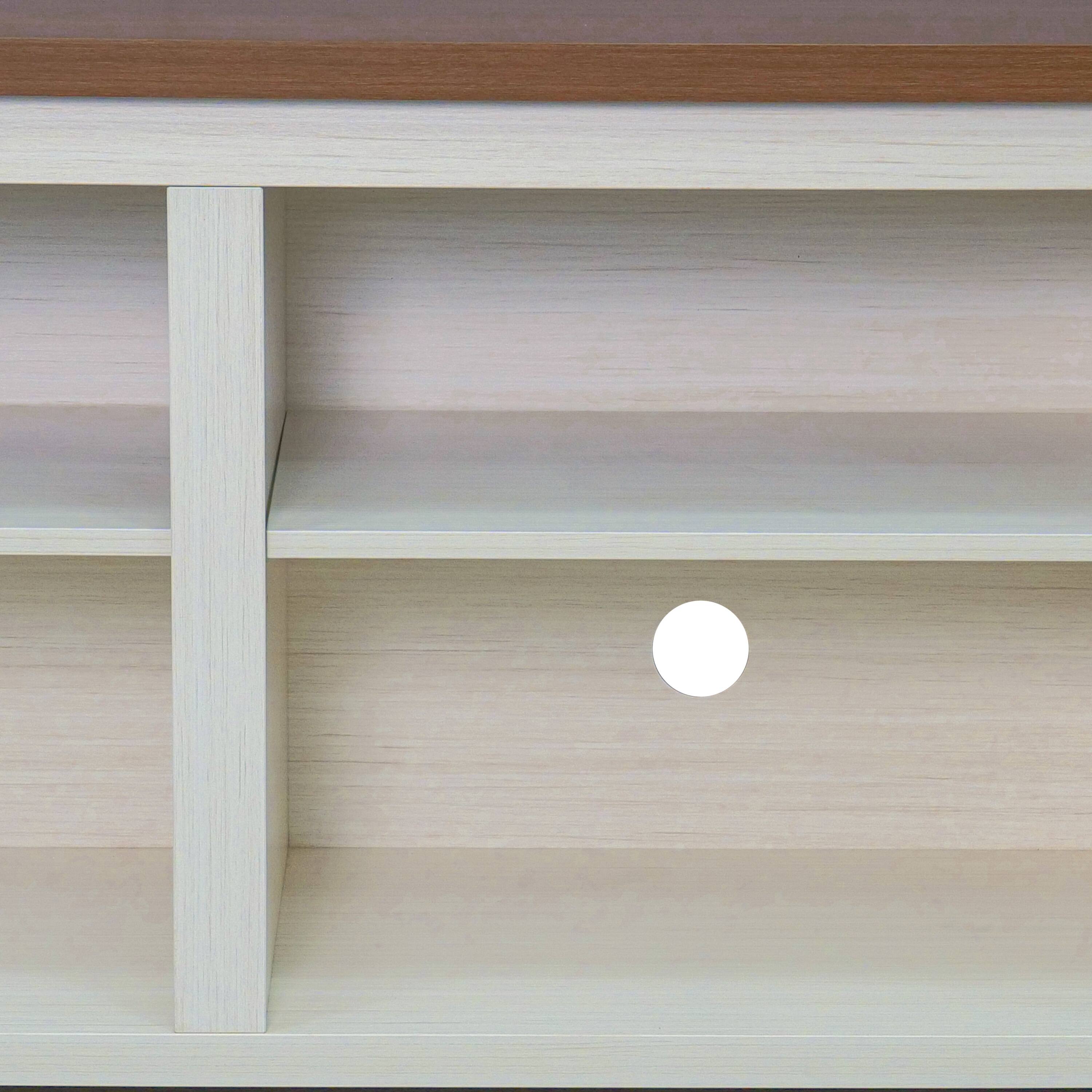 Alt View 10. Emma + Oliver - Sienna Cube Style TV Stand for up to 80" TV's - 65" Media Console with 6 Open Storage Shelves - Walnut Top/White Frame.