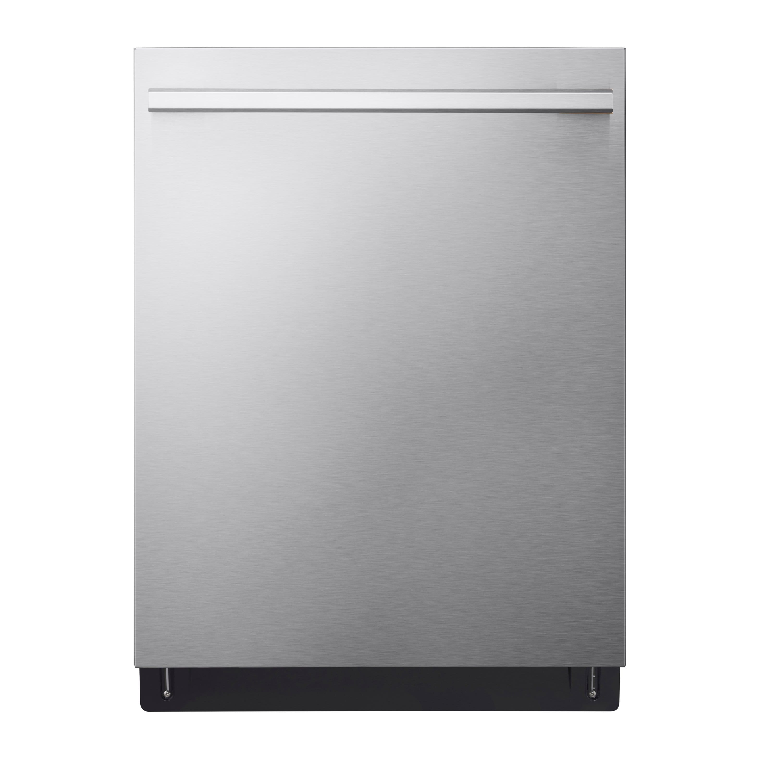 LG - SIGNATURE FlushFit 24" Top Control Smart Built-In Stainless Steel Tub Dishwasher with 3rd Rack, Quad Wash Pro, and 39dBA - Stainless Steel