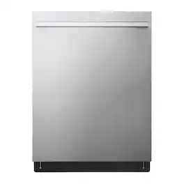LG - SIGNATURE FlushFit 24" Top Control Smart Built-In Stainless Steel Tub Dishwasher with 3rd Rack, Quad Wash Pro, and 39dBA - Stainless Steel