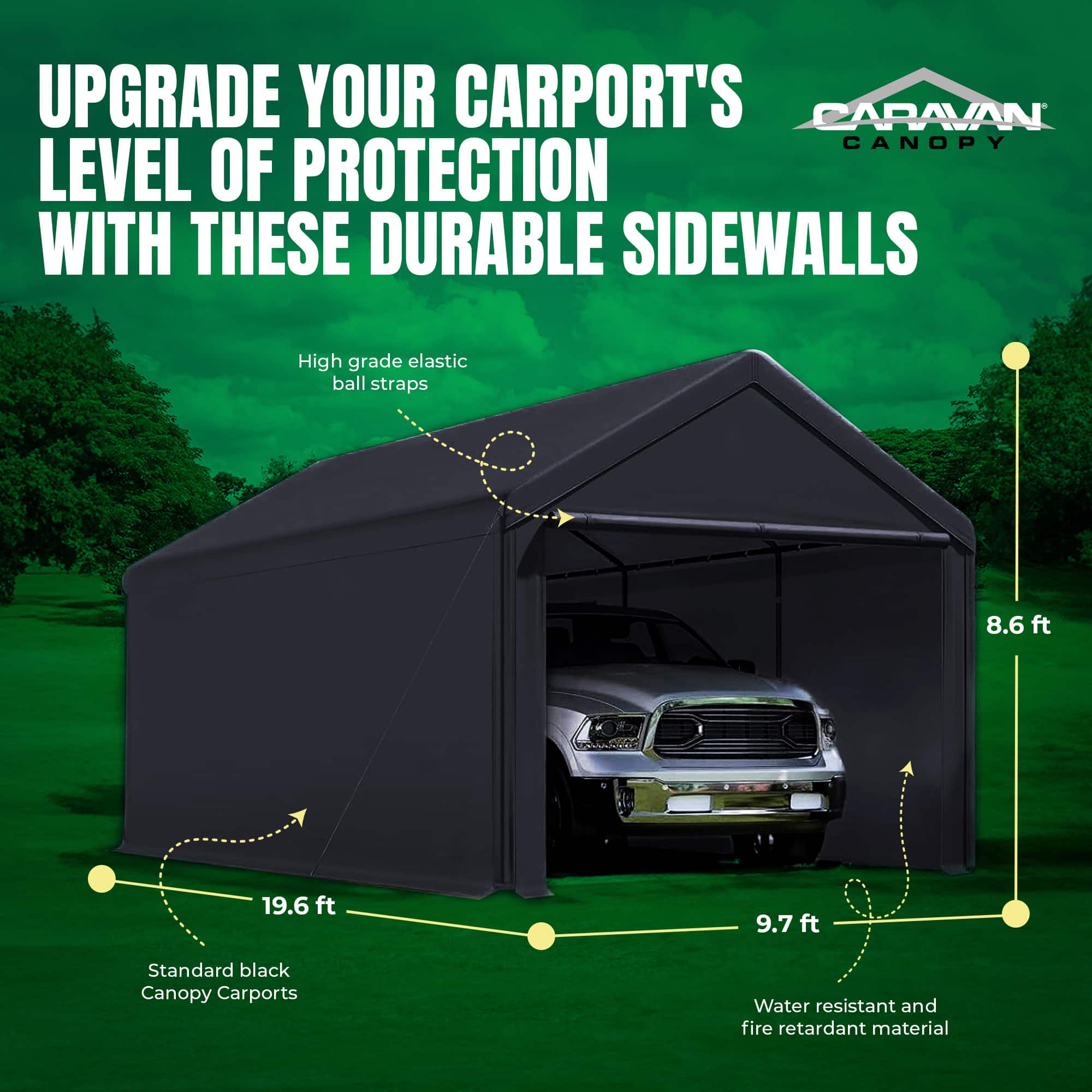 Caravan Canopy Domain 20x10 Foot Carport Tent Sidewalls