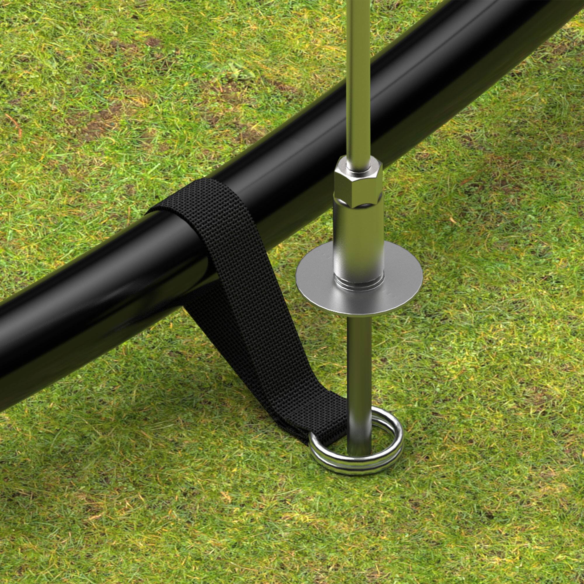 Alt View 3. Jumpflex - JumpFlex Trampoline Anchor Kit PRO, Heavy Duty Ground Anchoring Metal Stakes Set - Black/Silver.