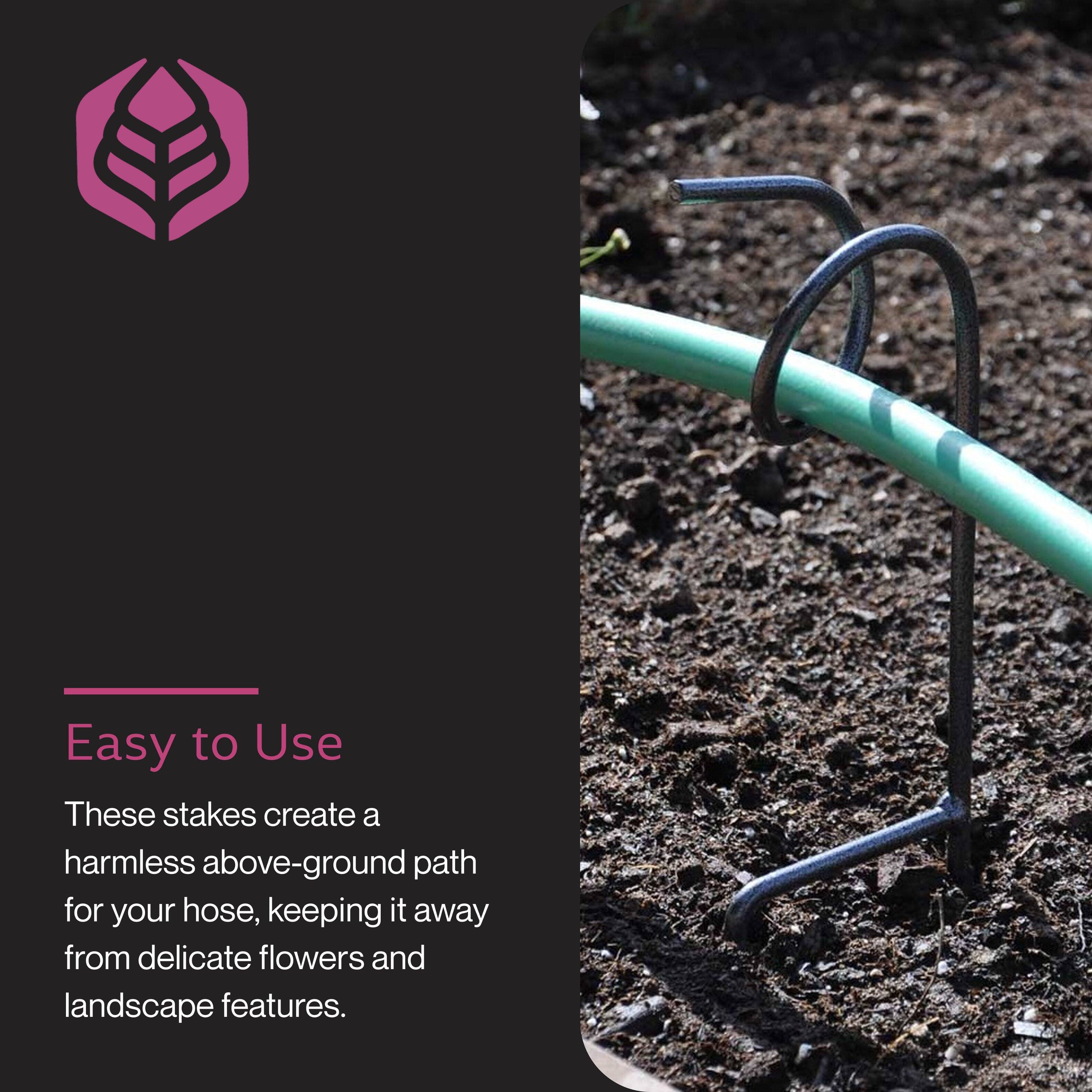 Easy to Use

These stakes create a harmless above-ground path for your hose, keeping it away from delicate flowers and landscape features.