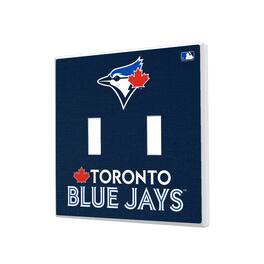 Keyscaper - Toronto Blue Jays Solid Design Double Toggle Light Switch Plate - Multicolor