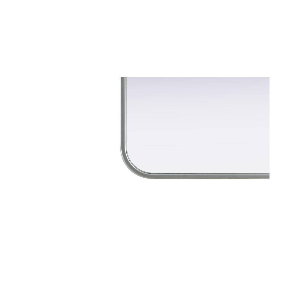Back. Elegant Decor - Contour Metal Rectangle Mirror 24x32 in Silver - Silver.